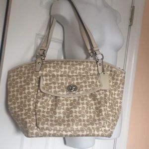 Authentic Signature Coach Canvas Purse